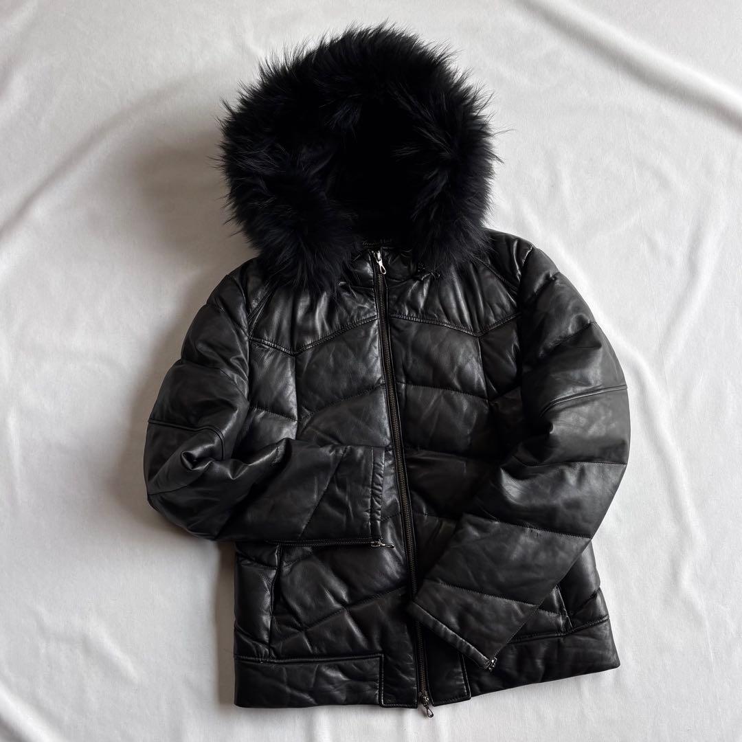 90s-00s TORNADO MART leather down BLK 名作