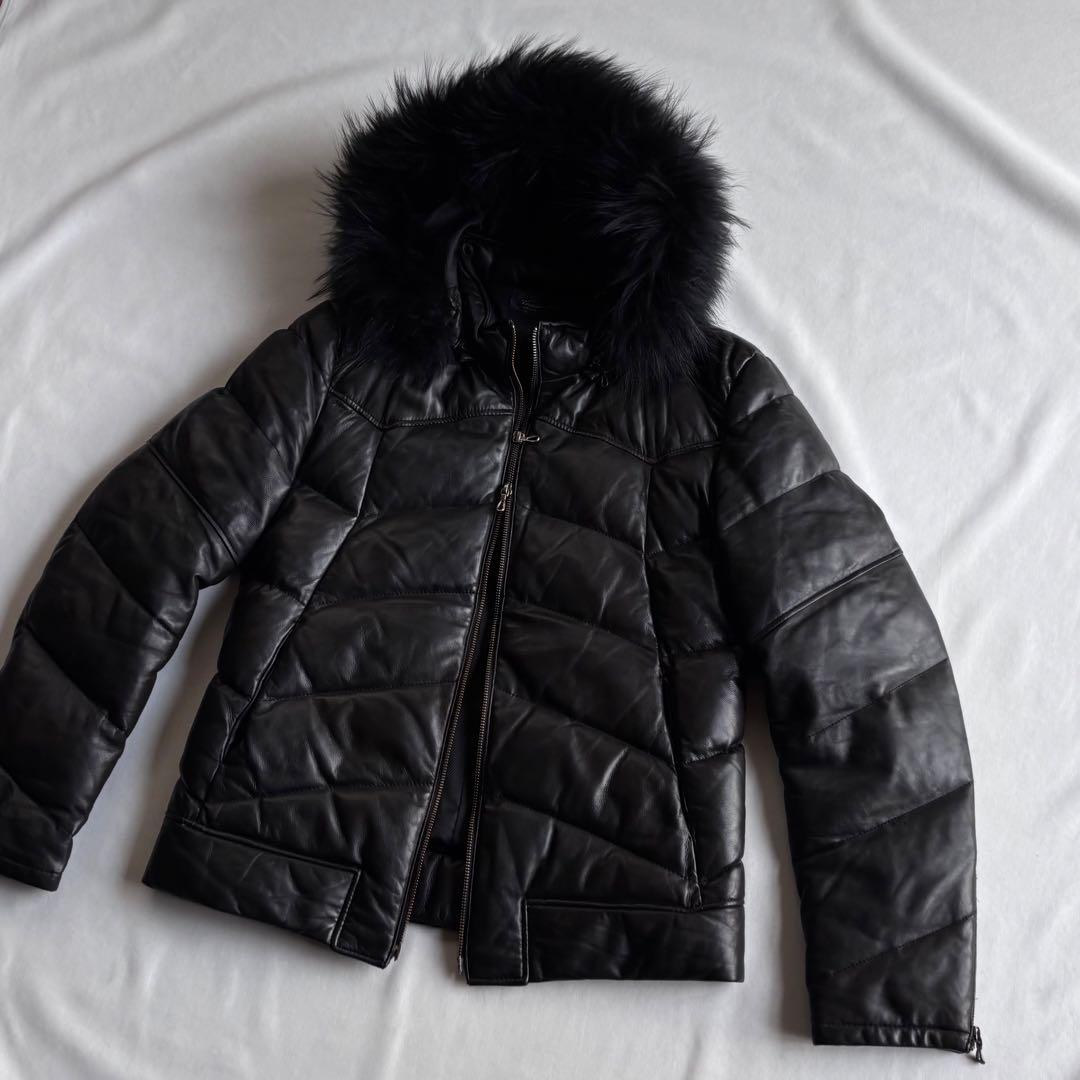 90s-00s TORNADO MART leather down BLK 名作