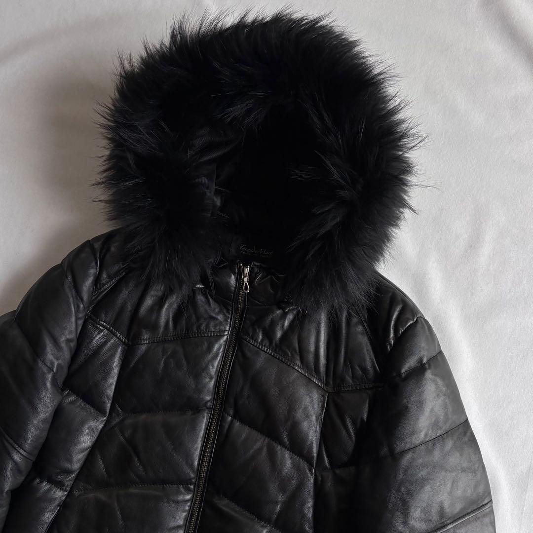 90s-00s TORNADO MART leather down BLK 名作