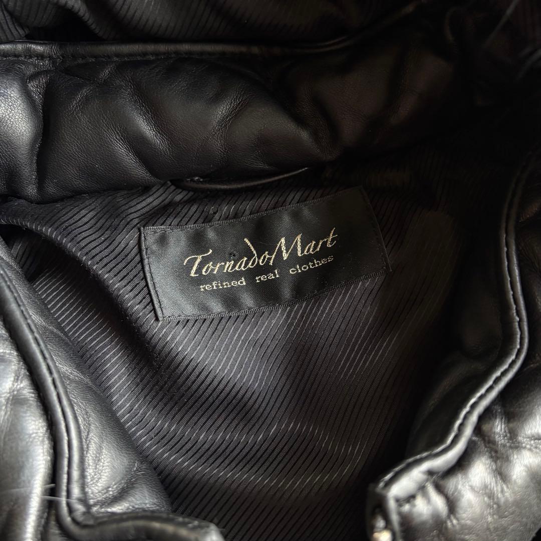 90s-00s TORNADO MART leather down BLK 名作