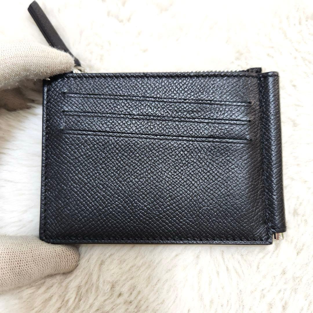 ✨新品未使用　付属品完備✨マルジェラ　マネークリップ　小銭入れ　ステッチ　黒