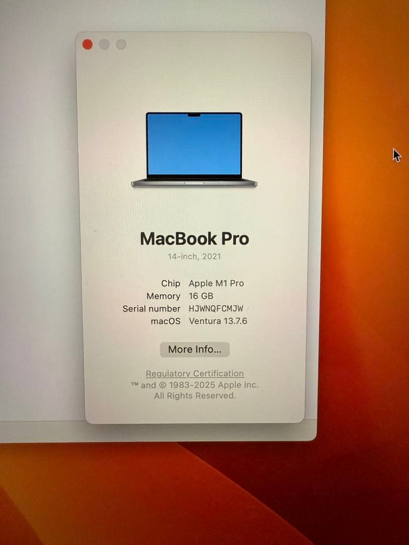 MacBookPro 14 2021 M1 Pro メモリ16GB US配列