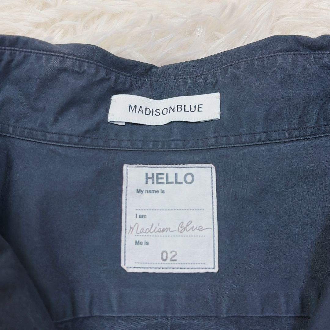 マディソンブルー　コットン　ハンプトンシャツ ロゴ刺繍　サイズ02 ネイビー