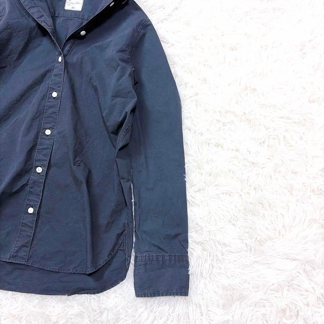 マディソンブルー　コットン　ハンプトンシャツ ロゴ刺繍　サイズ02 ネイビー