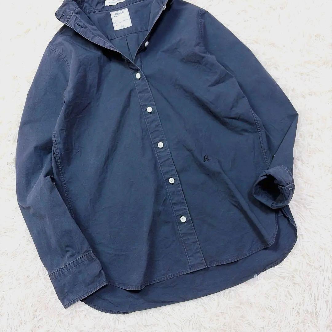 マディソンブルー　コットン　ハンプトンシャツ ロゴ刺繍　サイズ02 ネイビー