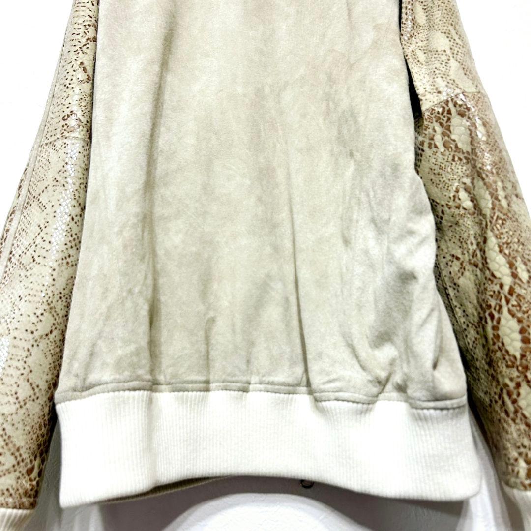 専用　adidas 本革 ピッグレザー 蛇柄 パイソン柄 レザーブルゾン