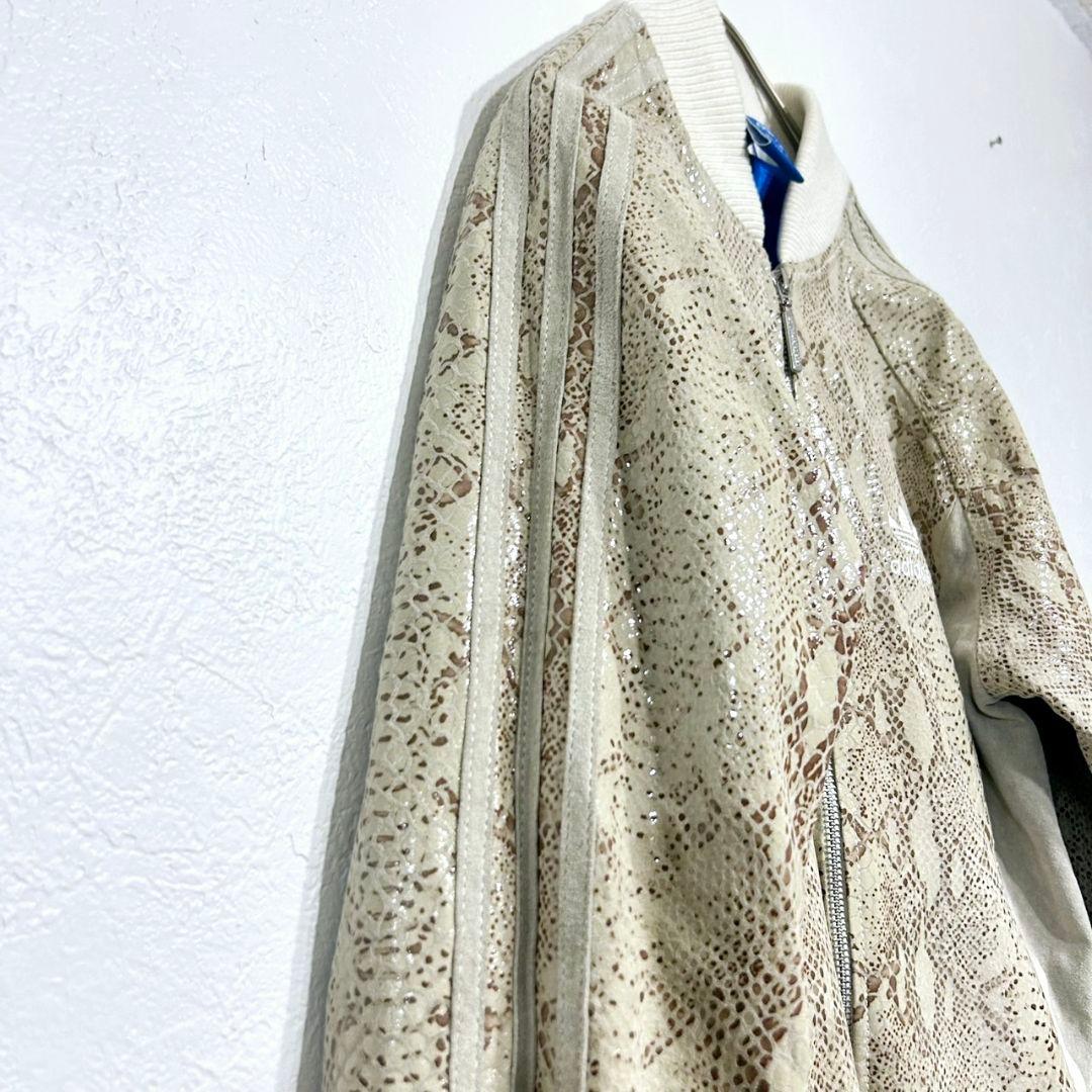 専用　adidas 本革 ピッグレザー 蛇柄 パイソン柄 レザーブルゾン