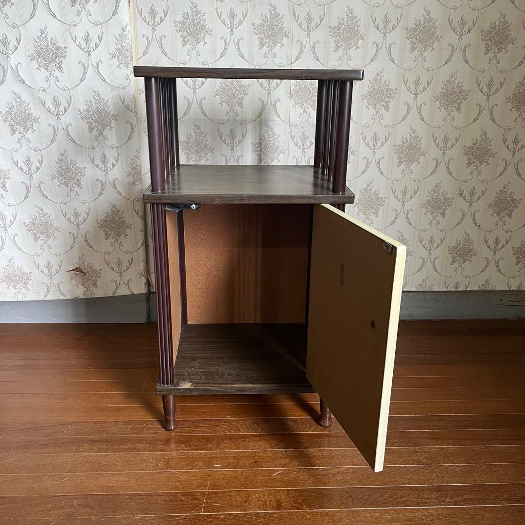 【アンティーク】昭和レトロ 木製 電話台 コンソールテーブル 飾り棚 古道具