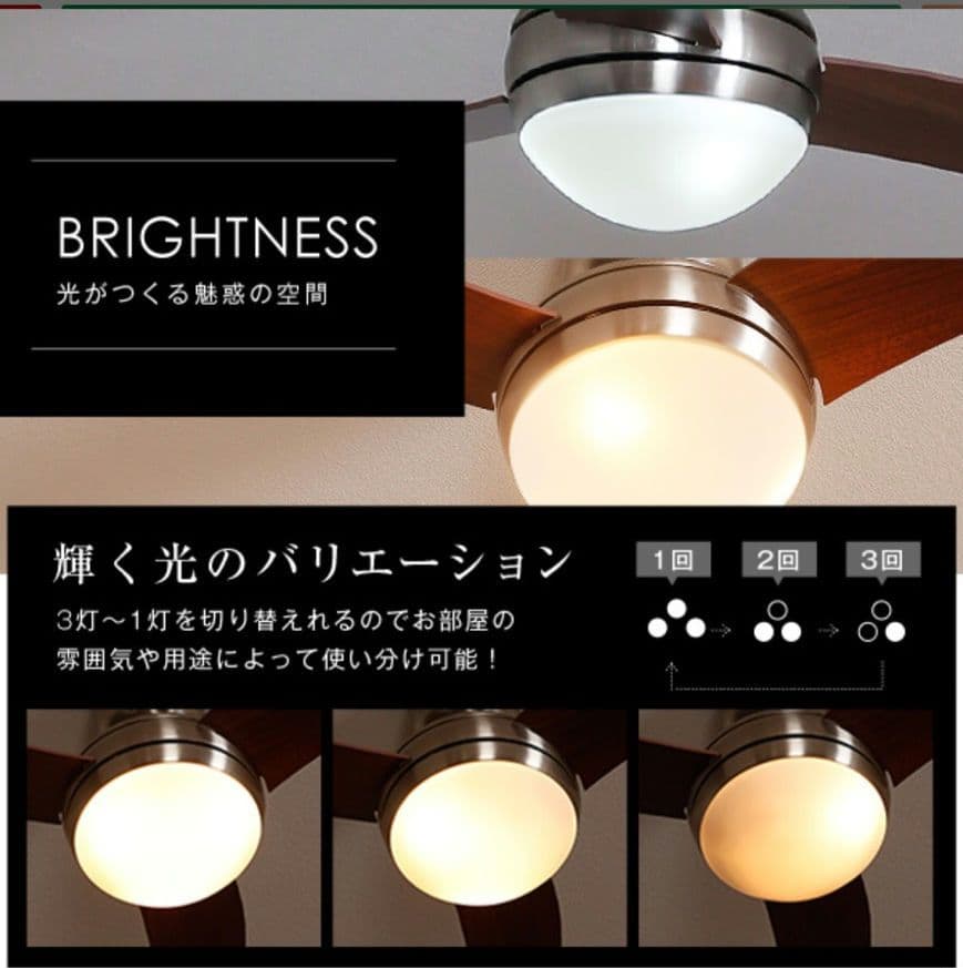 【LOWYA】シーリングファンライト★ニューアイナ・ラプレ2★LED3灯リモコン