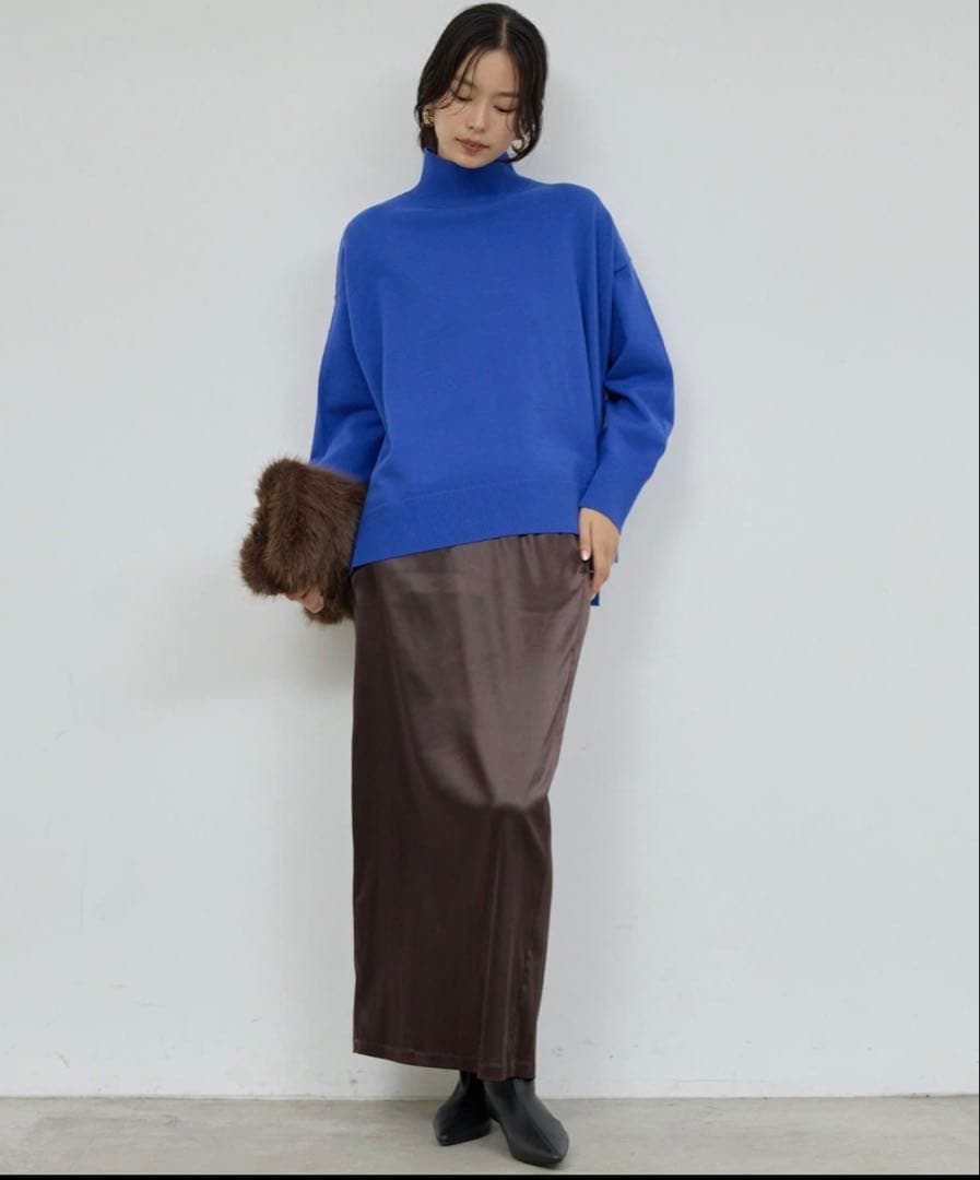 [ガランテ人気No. 1ニット]全骨格着痩せが叶う　オーバータートルニット