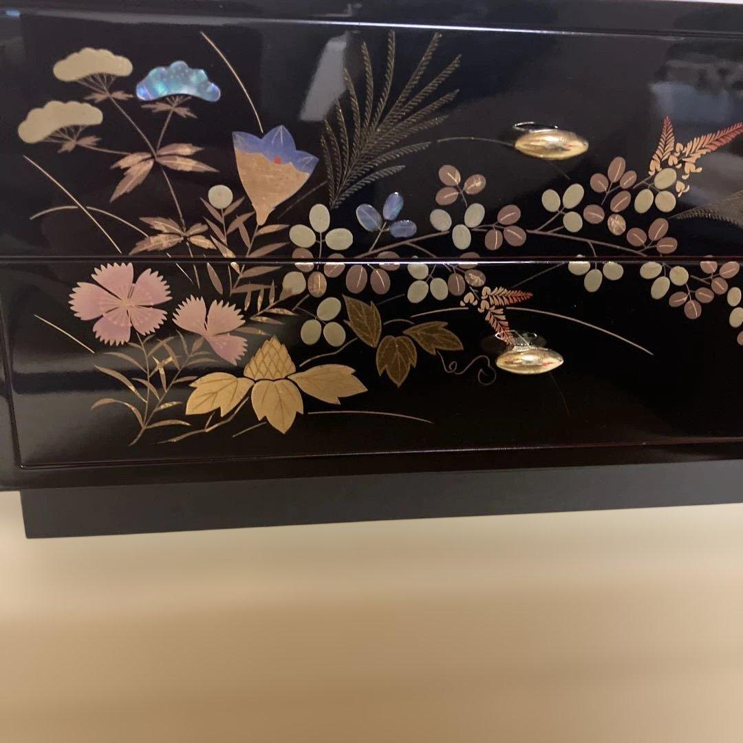 ◆会津塗　漆器　収納2つ引き出し◆166