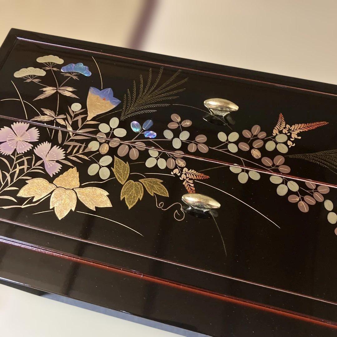 ◆会津塗　漆器　収納2つ引き出し◆166