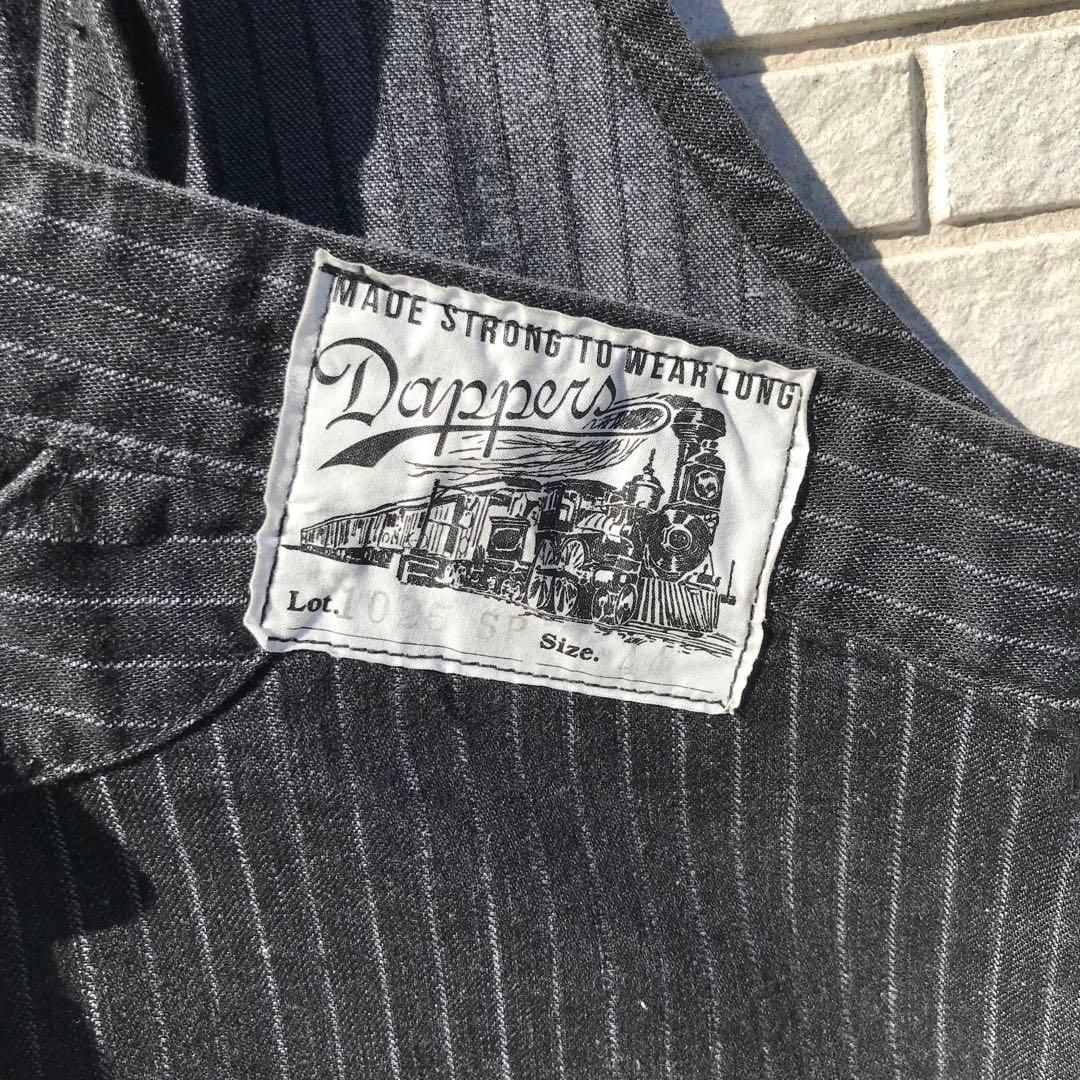 ダッパーズ　オーバーオール　44 　チャコール　ヘリンボーン