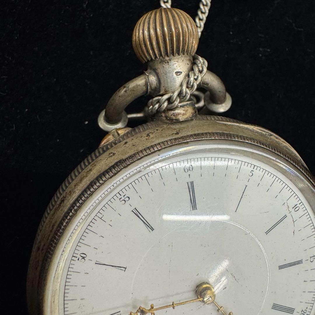 [鑑定済] 銀製懐中時計　アールシュミット商会　商館時計　銀無垢ケース