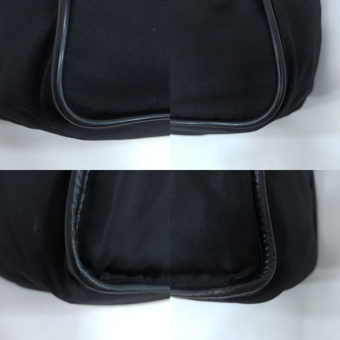 【美品】プラダ メッセンジャーバッグ レザー×ナイロン A4可 黒 ギャラ付