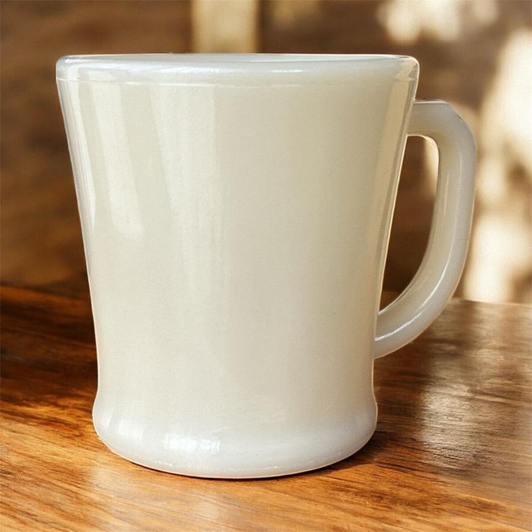 【GLASS刻印・1940s】ファイヤーキング マグ アイボリー Dハンドル