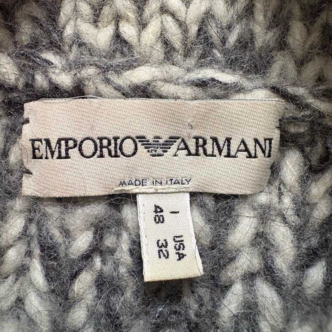 ★モヘア混合★ EMPORIO ARMANI ニット 厚手 イタリア製 白×黒