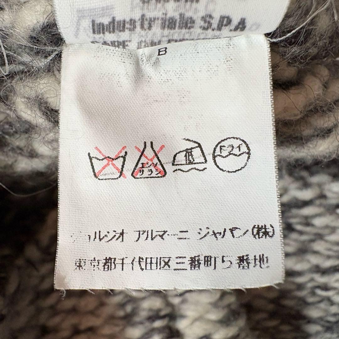 ★モヘア混合★ EMPORIO ARMANI ニット 厚手 イタリア製 白×黒