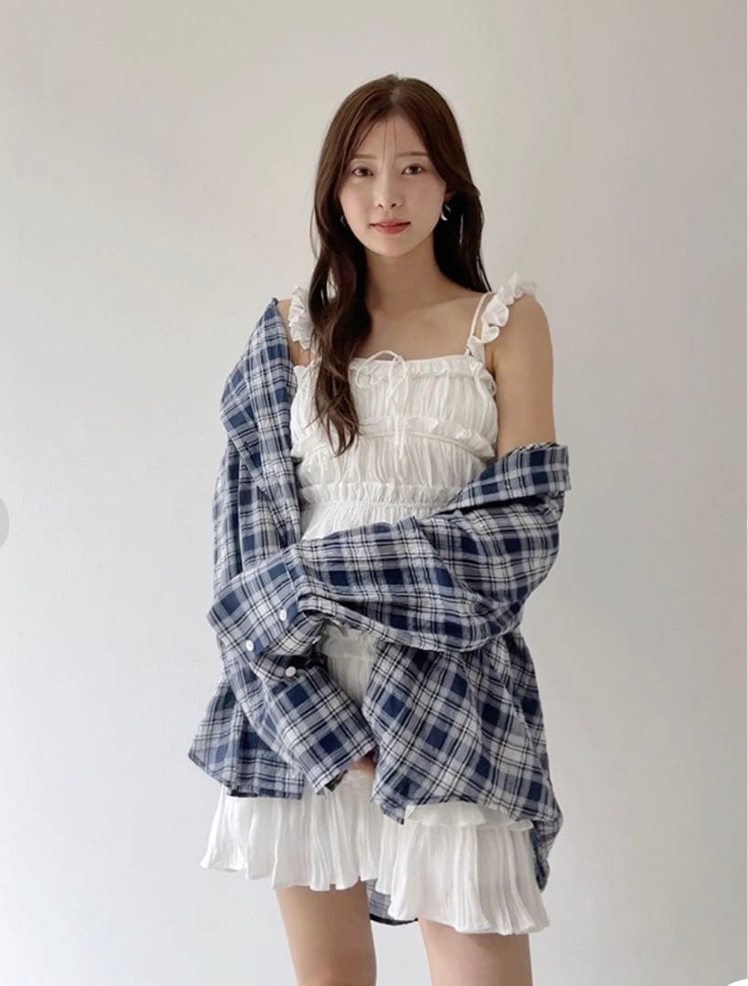 snidel ワッシャープリーツキャミソール　スカショーパン