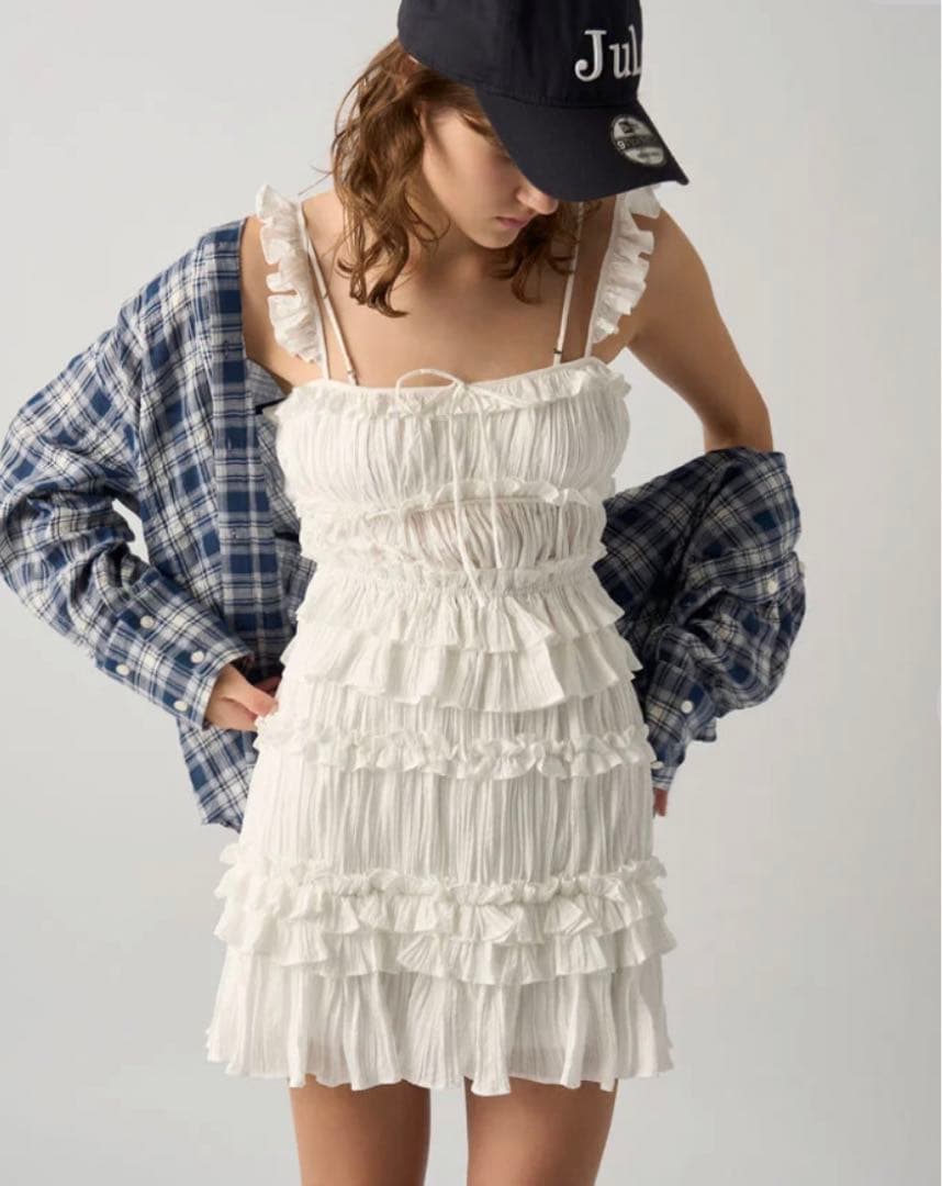 snidel ワッシャープリーツキャミソール　スカショーパン