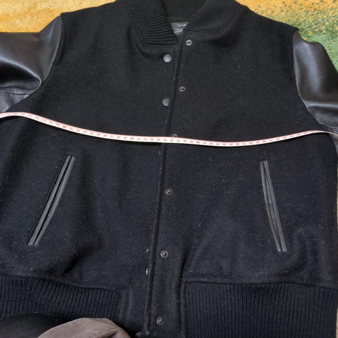 23区　大きいサイズ44 ブラック スタジャン ウールレザー