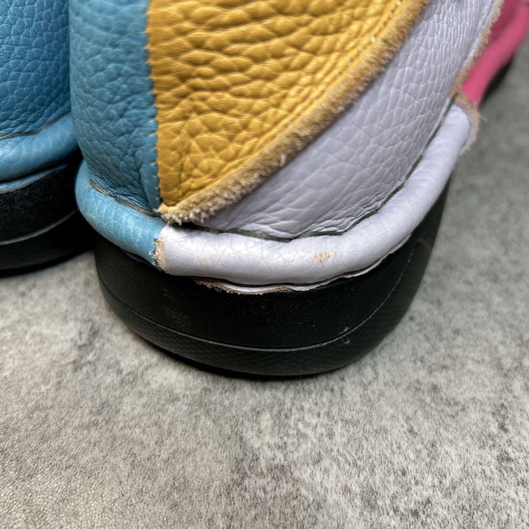 美品✨【エスタシオン】レザーショートブーツ/レインボー/厚底/コンフォート✨総柄