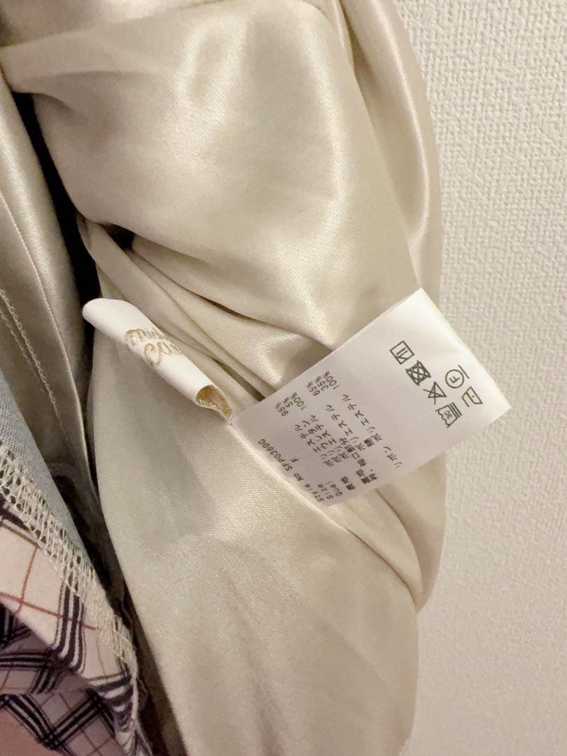 ミシェルマカロン オリジナルチェック柄リボンミニワンピース F