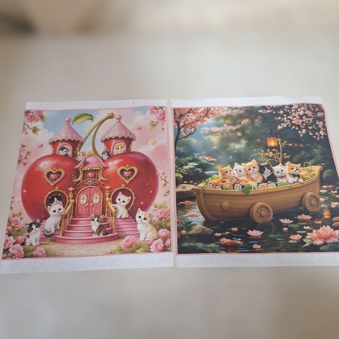 激レアパネル生地　ハンドメイド　布バスケット、ミニバッグ、