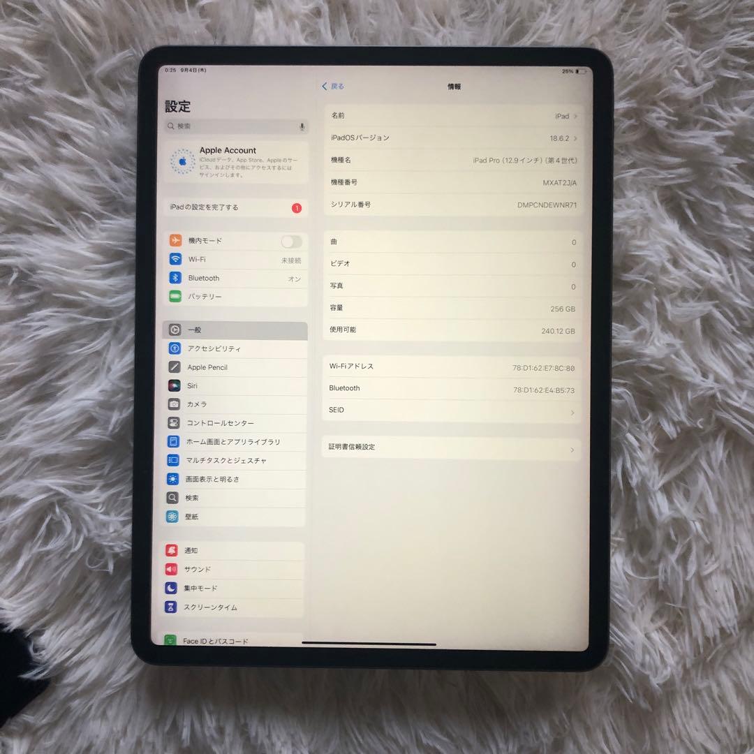 【完動品】iPad Pro 12.9 256GB 【すぐ発送】
