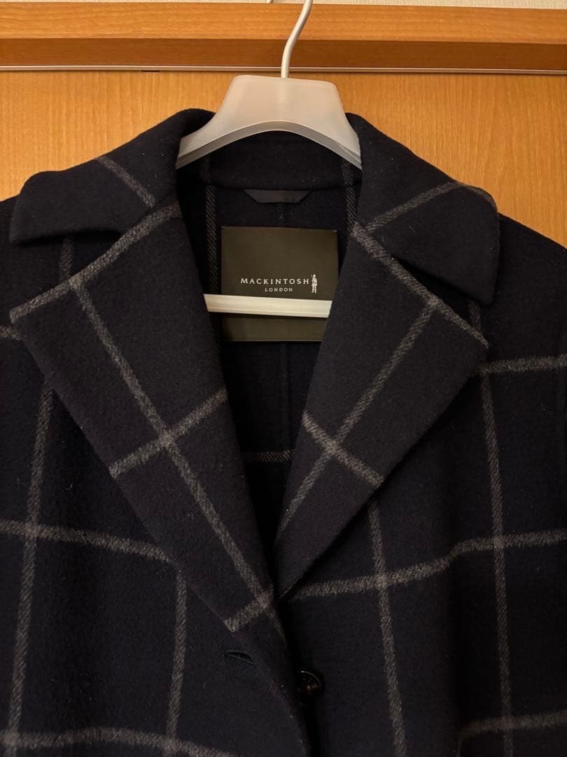 MACKINTOSH LONDON チェスターコート ウール100% チェック柄