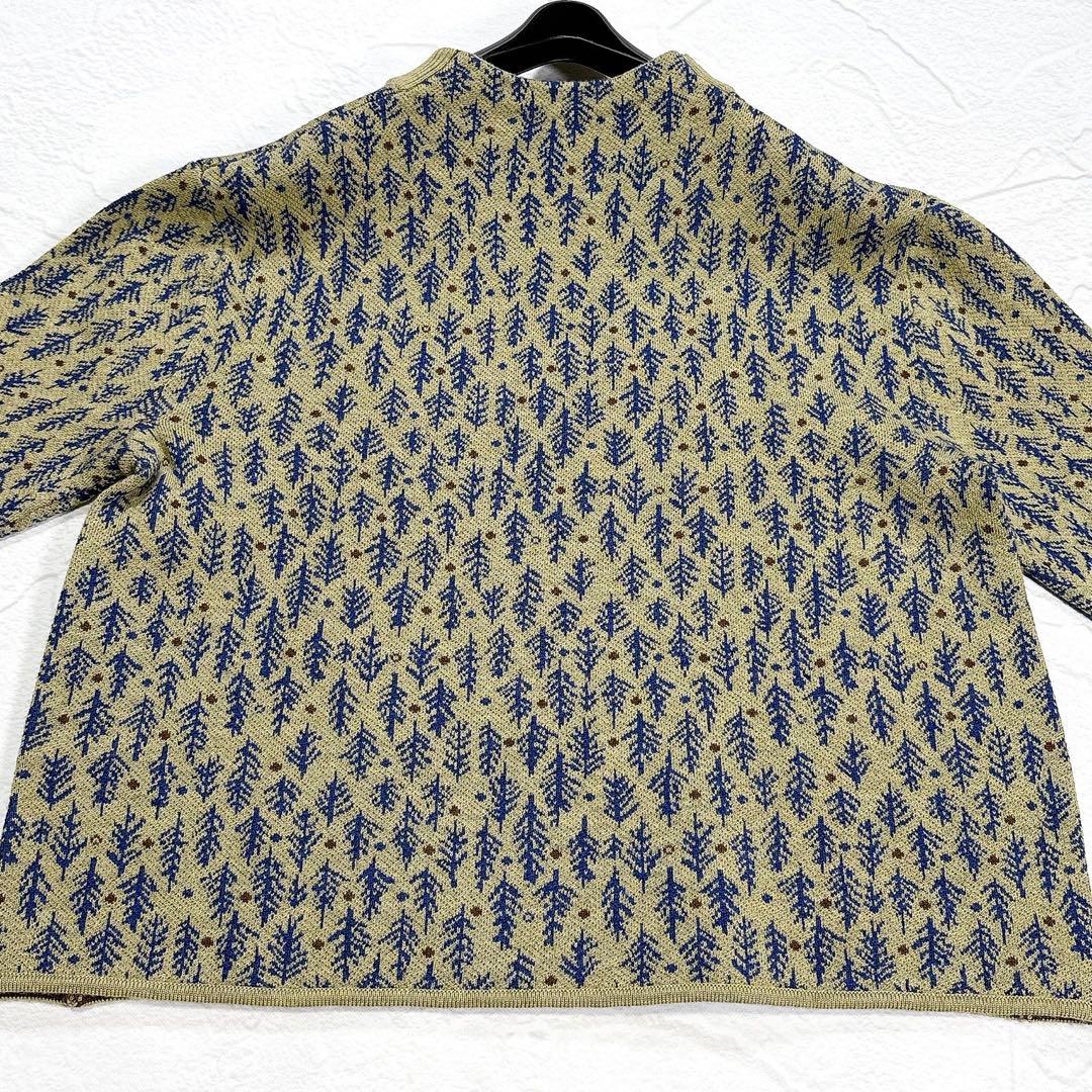 ✨美品✨パラスパレス　ジャガード　ボトル襟　ニット　総柄　ウール 100%