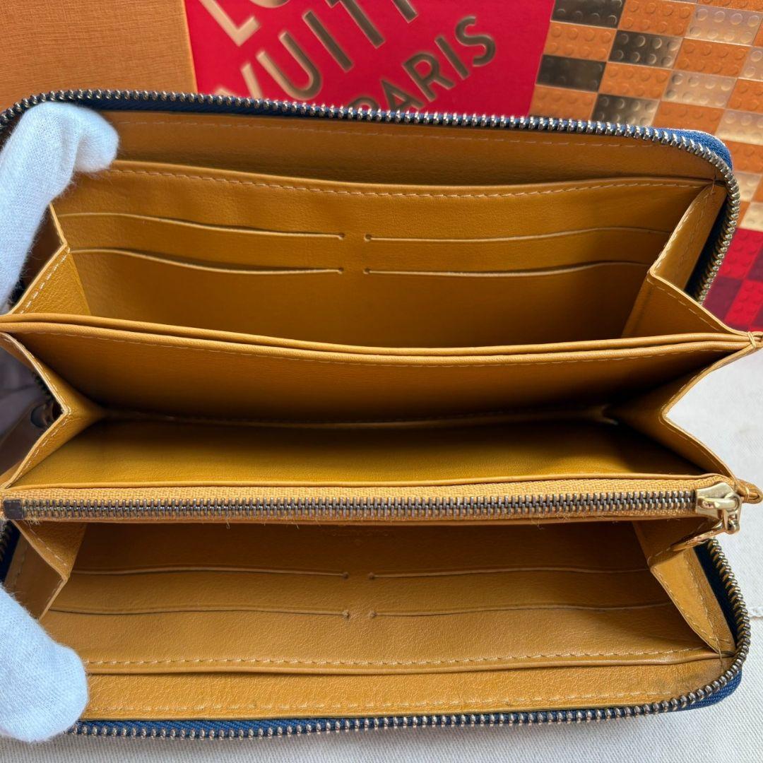 【使用わずか】希少 ルイヴィトン モノグラム デニム ジッピー ブルー 長財布