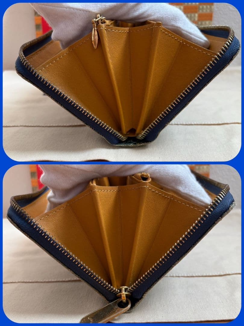 【使用わずか】希少 ルイヴィトン モノグラム デニム ジッピー ブルー 長財布