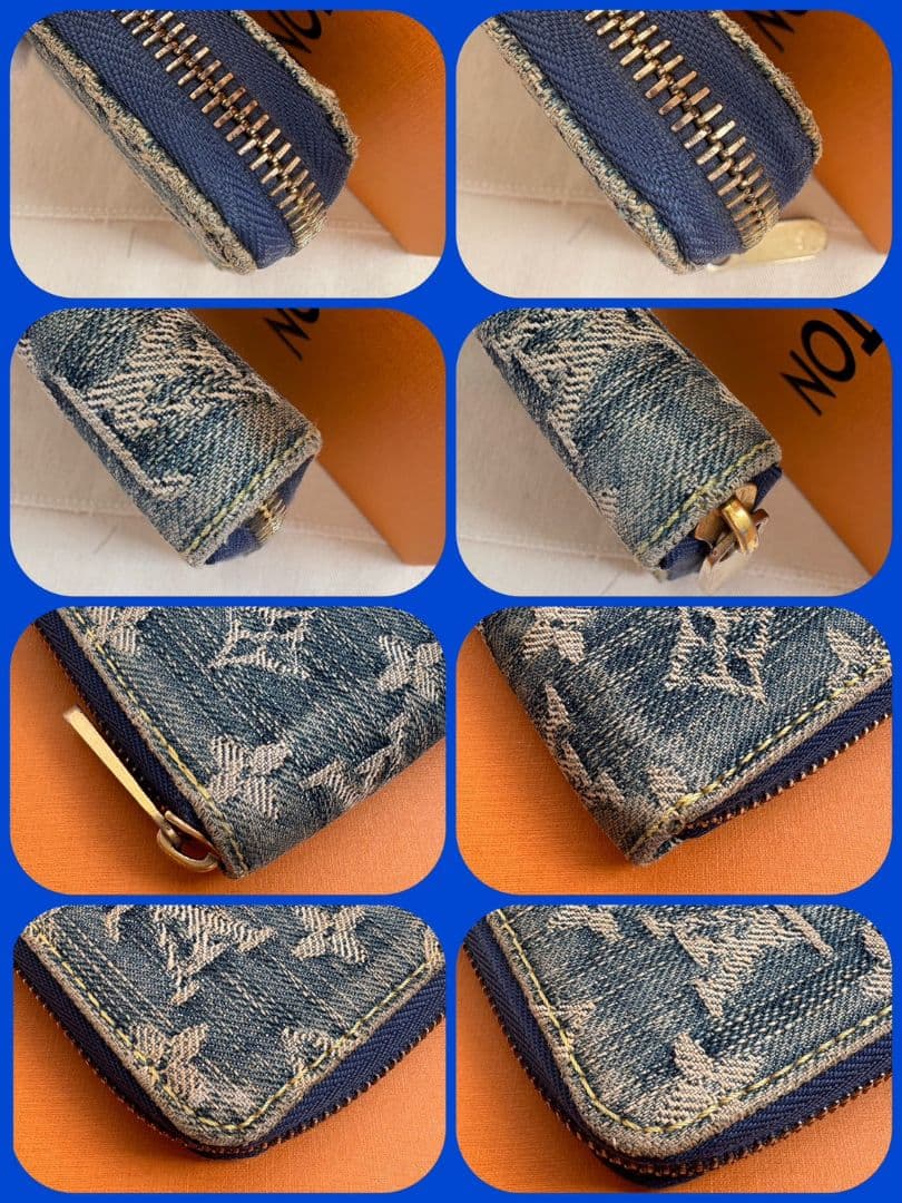 【使用わずか】希少 ルイヴィトン モノグラム デニム ジッピー ブルー 長財布