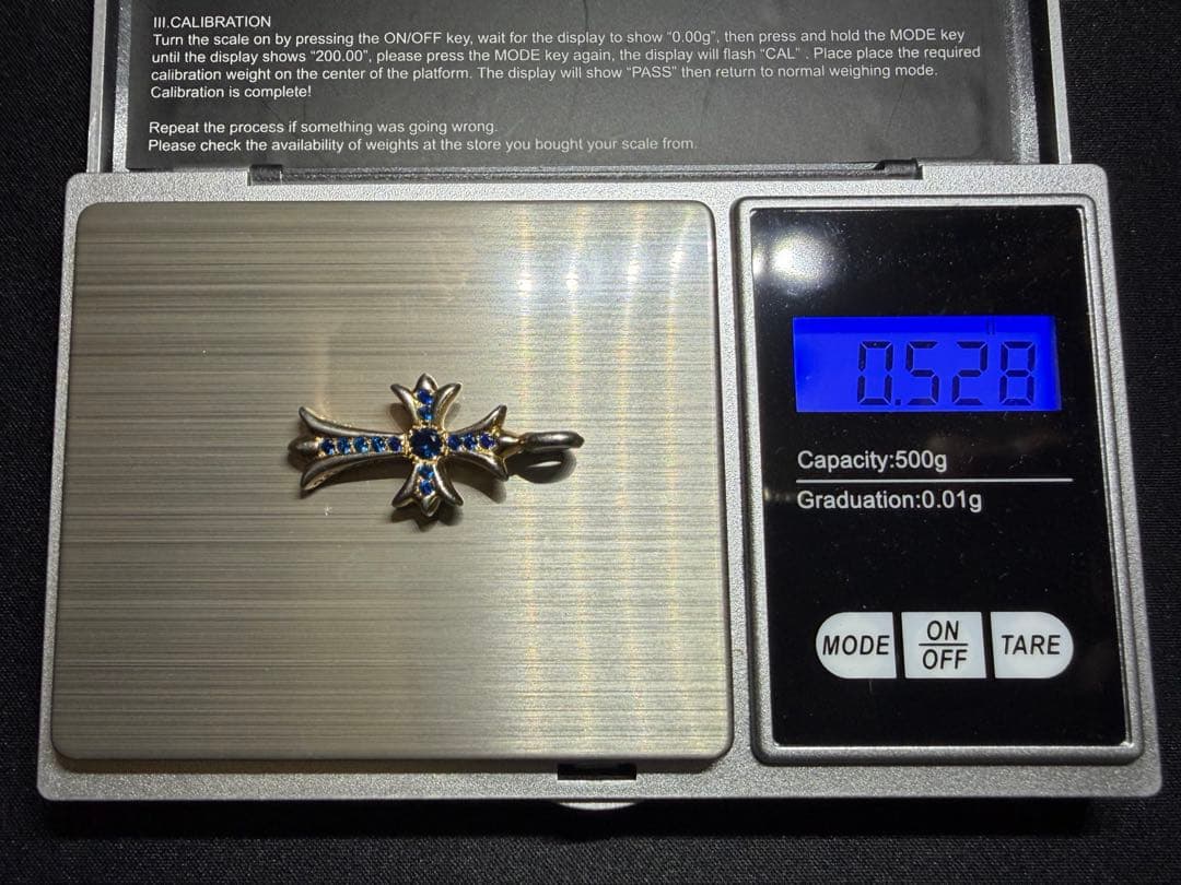 クロムハーツ タイニーファットクロス サファイア 925 2000年製 正規品