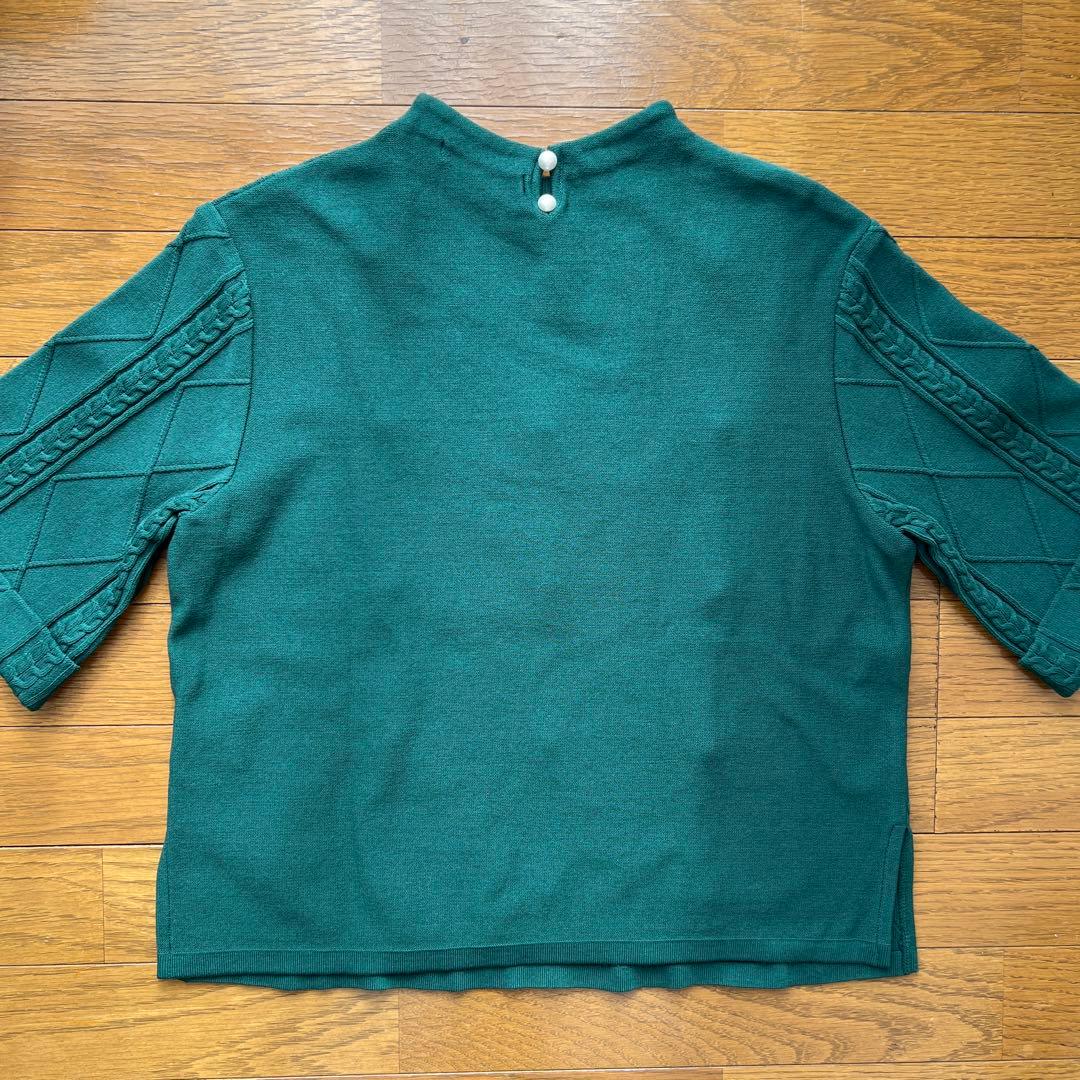 Rene ダークグリーン 半袖ニット