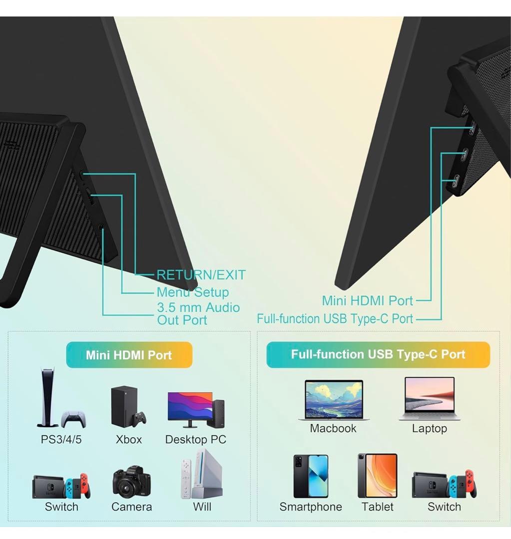 【aimuonos】PC 用ポータブルモニター 18.5インチ 120Hz