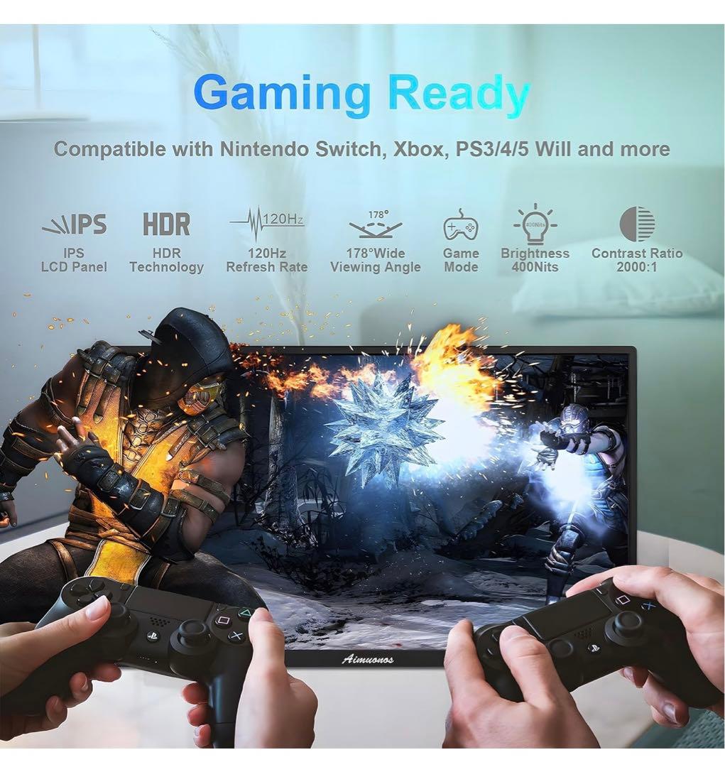 【aimuonos】PC 用ポータブルモニター 18.5インチ 120Hz