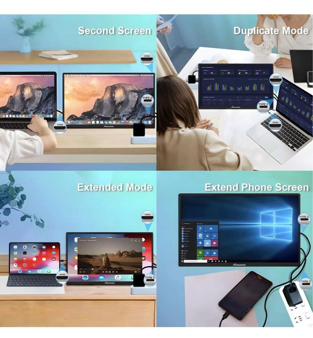 【aimuonos】PC 用ポータブルモニター 18.5インチ 120Hz