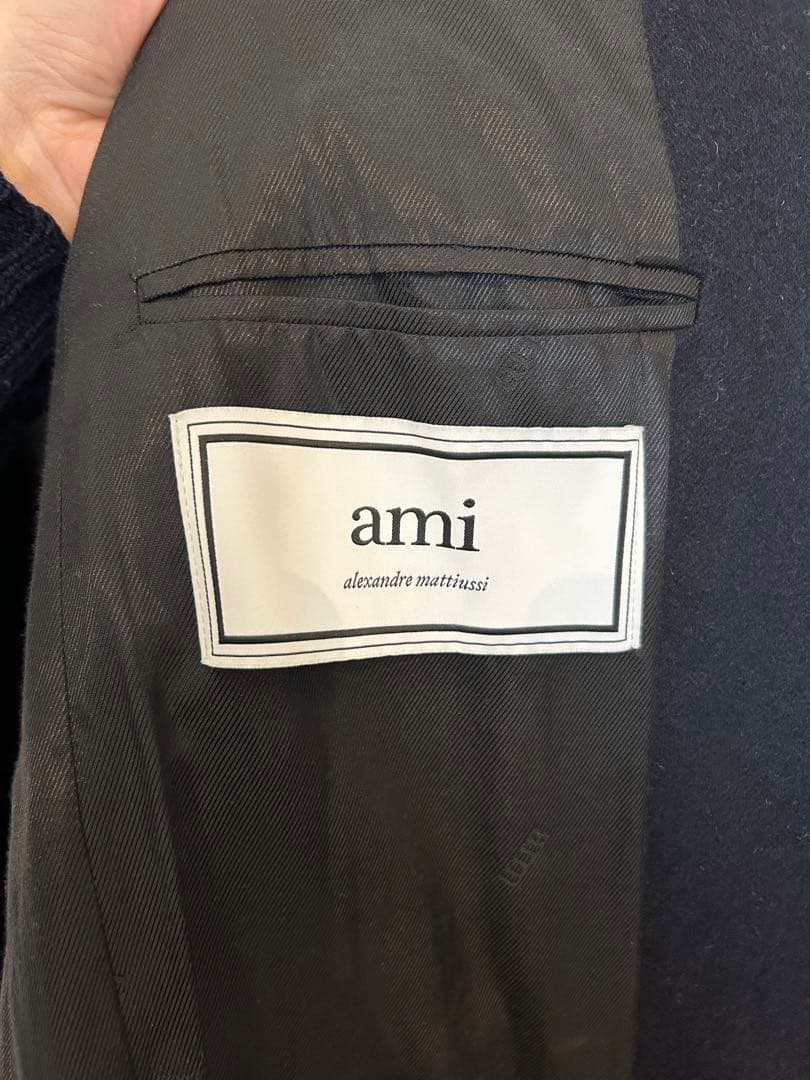 売り切り　ami paris チェスターコート　紺44