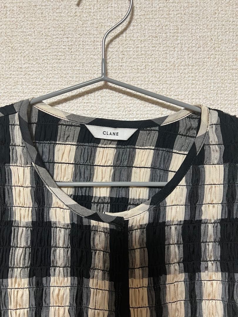 CLANE SHIRRING DESIGN BLOUSE MIX サイズ2