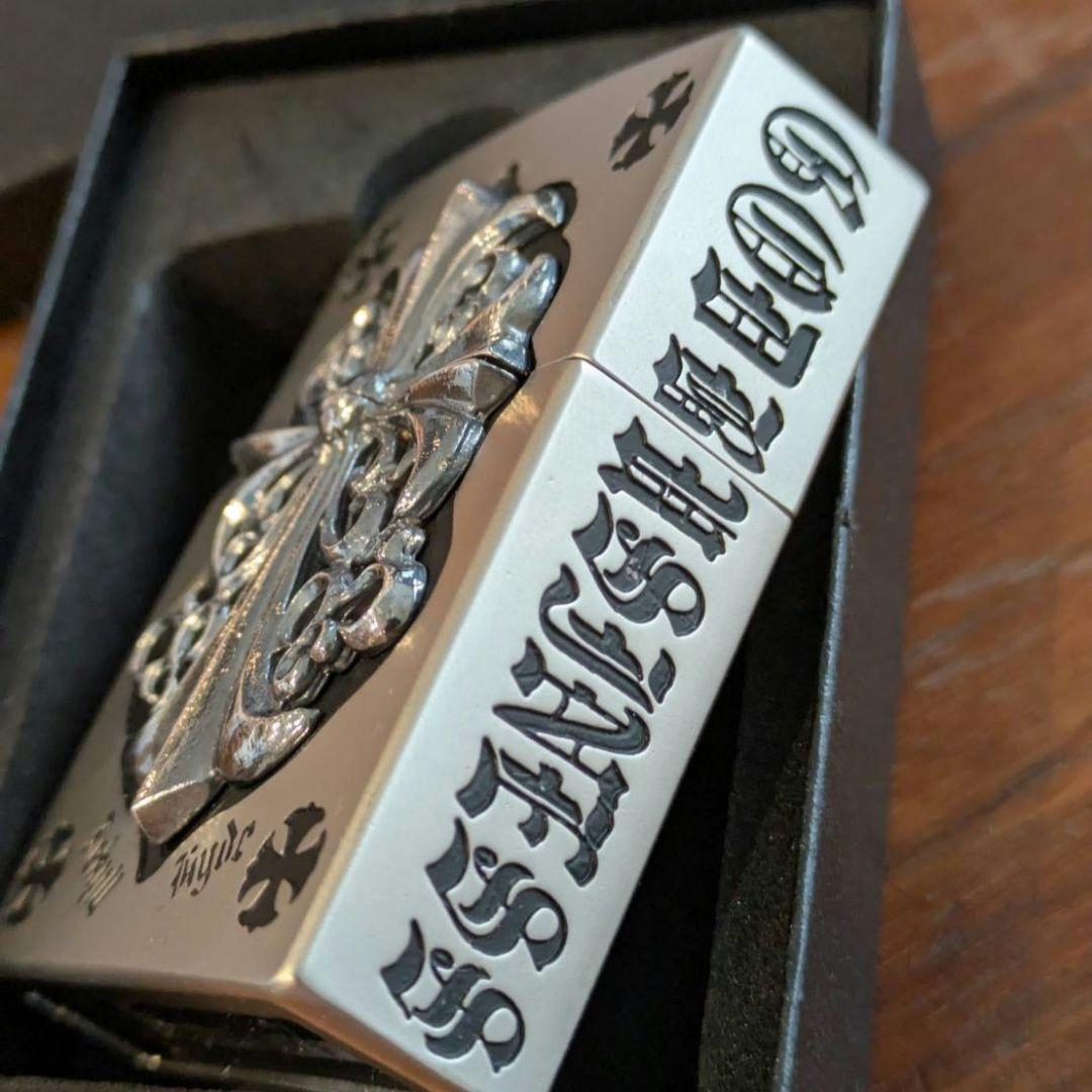 新品 両面クロス 立体メタルZippo 特注モデル 全面加工