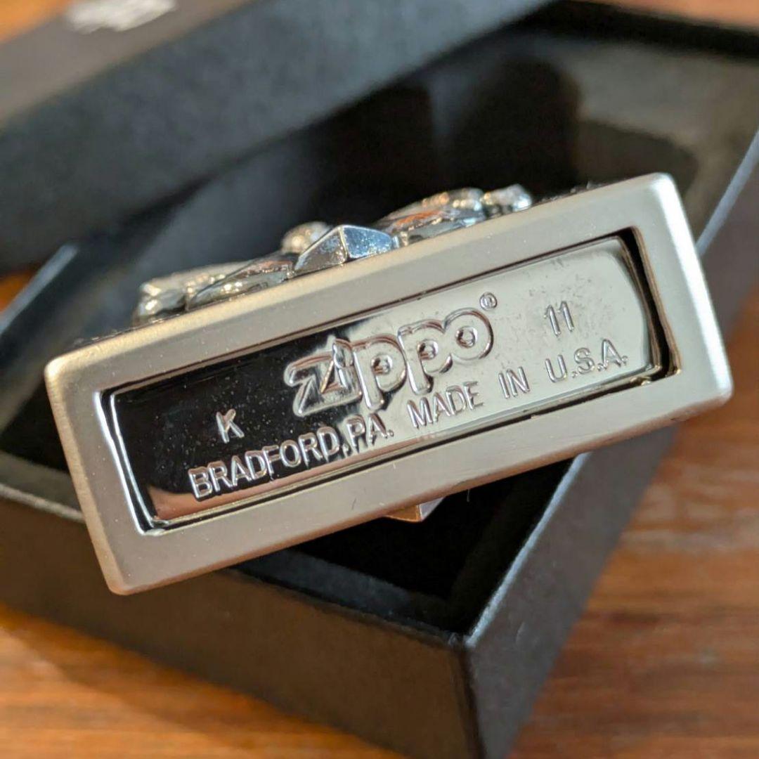 新品 両面クロス 立体メタルZippo 特注モデル 全面加工