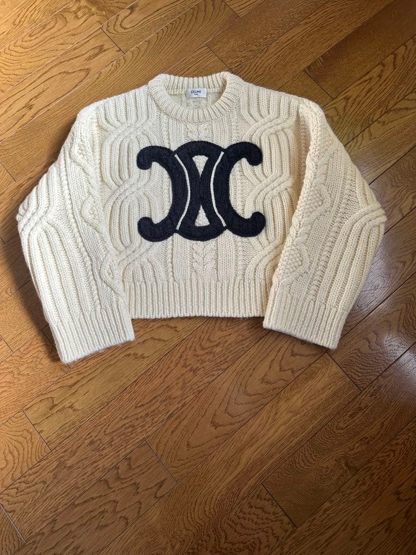 CELINE ケーブルニットセーター アイボリー