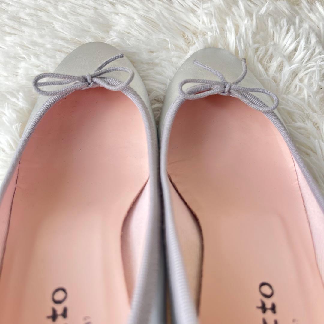 未使用級　repetto レペット パンプス バレエシューズ ヒール シルバー