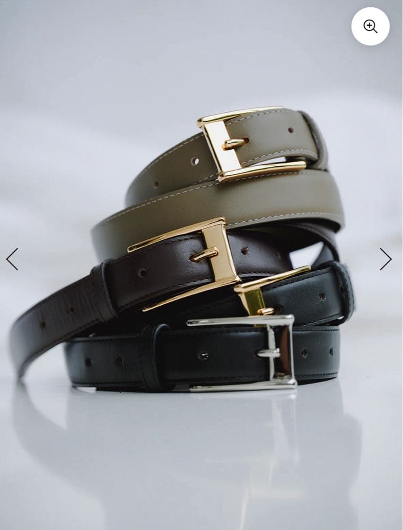 anuans スクエアバックルベルト　ブラック