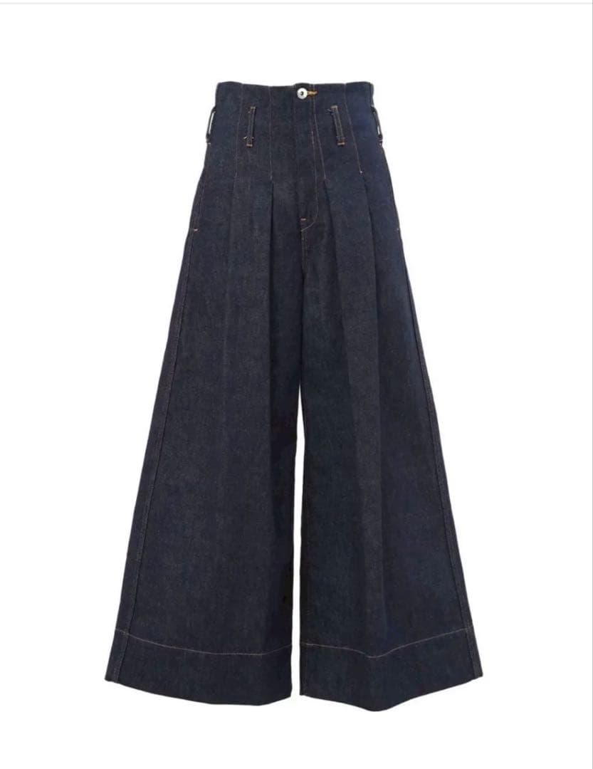 cygne シーニュ　ダークデニム ワイドレッグパンツ