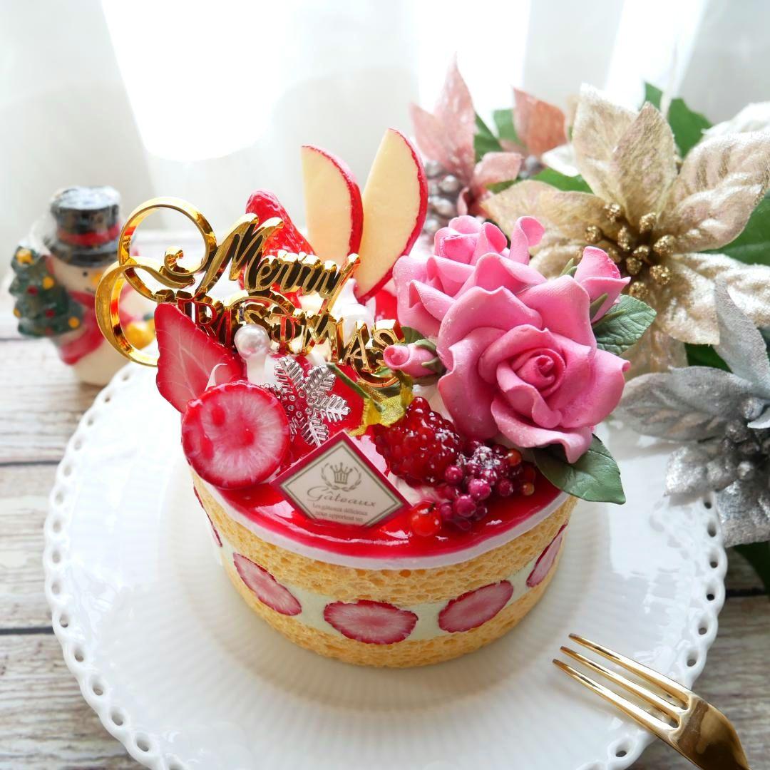 【ルブの森★様】フェイクスイーツ◆苺＆ピスタチオムースフレジェ風X'masケーキ
