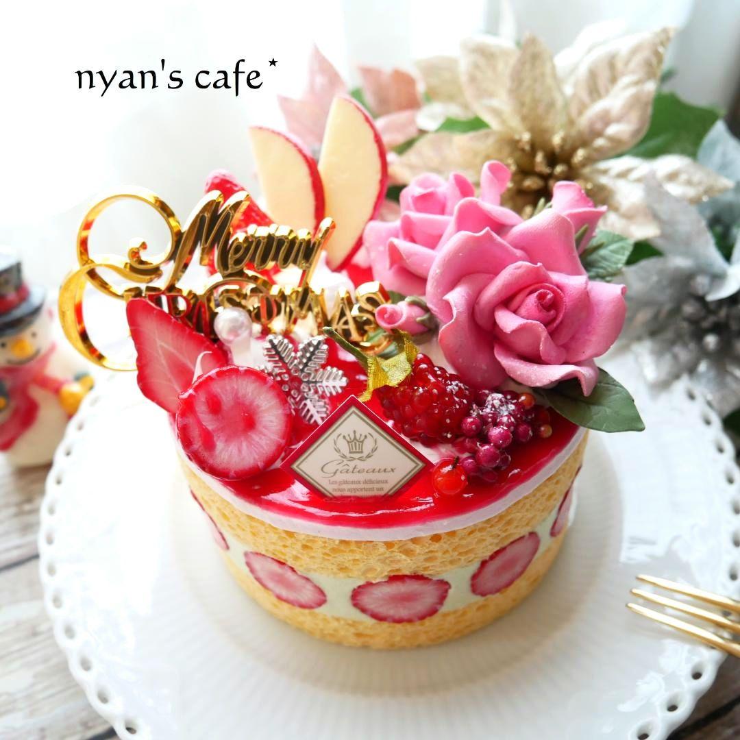 【ルブの森★様】フェイクスイーツ◆苺＆ピスタチオムースフレジェ風X'masケーキ