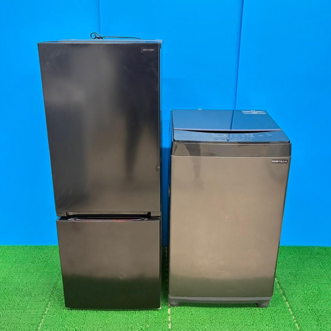 690 関東配送無料　東京発　冷蔵庫　洗濯機　ブラック　セット　小型　一人暮らし